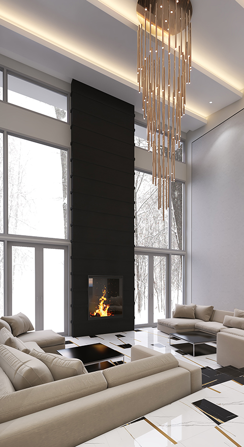 Photorealistic interior 3D rendering for modern residential and commercial spaces